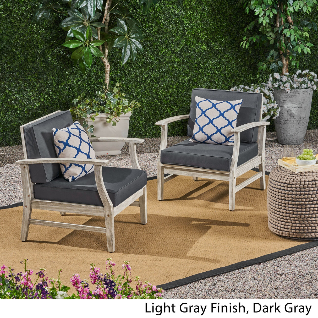 Perla Outdoor Acacia Wood Club Chair (Set of 2) by Christopher Knight Home - Set of 2