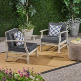 Perla Outdoor Acacia Wood Club Chair (Set of 2) by Christopher Knight Home - Set of 2