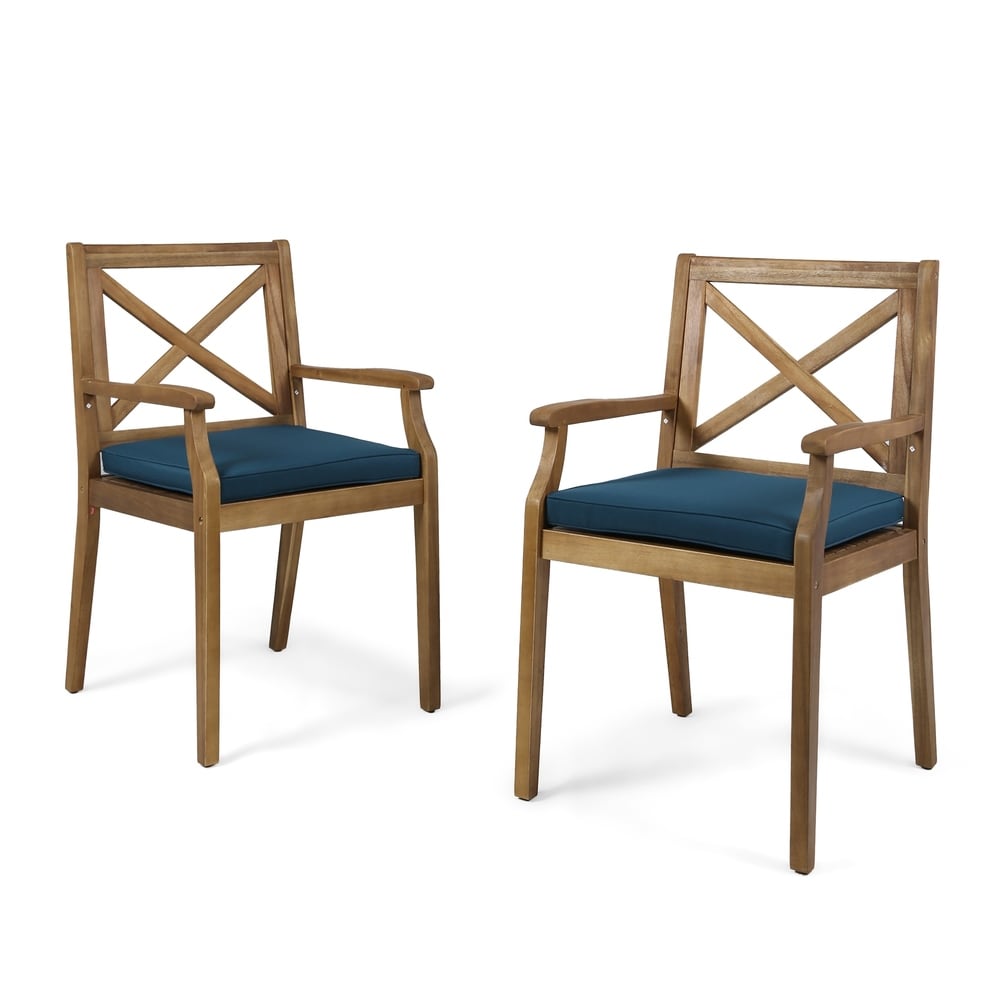 Perla Outdoor Acacia Wood Dining Chair (Set of 2) by Christopher Knight Home