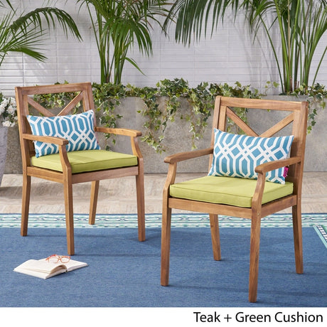Perla Outdoor Acacia Wood Dining Chair (Set of 2) by Christopher Knight Home