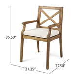 Perla Outdoor Acacia Wood Dining Chair (Set of 2) by Christopher Knight Home
