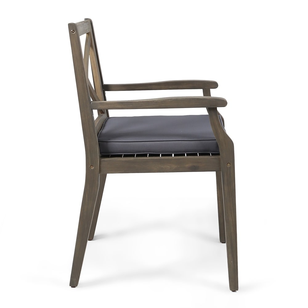 Perla Outdoor Acacia Wood Dining Chair (Set of 2) by Christopher Knight Home