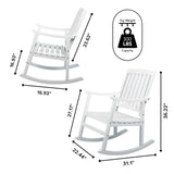 Perry Classic Slat-Back 300-Lbs Support Acacia Wood Patio Outdoor Rocking Chair, by JONATHAN Y - 22.4"