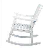 Perry Classic Slat-Back 300-Lbs Support Acacia Wood Patio Outdoor Rocking Chair, by JONATHAN Y - 22.4"