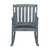 Perry Classic Slat-Back 300-Lbs Support Acacia Wood Patio Outdoor Rocking Chair, by JONATHAN Y - 22.4"