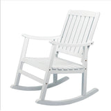Perry Classic Slat-Back 300-Lbs Support Acacia Wood Patio Outdoor Rocking Chair, by JONATHAN Y - 22.4"