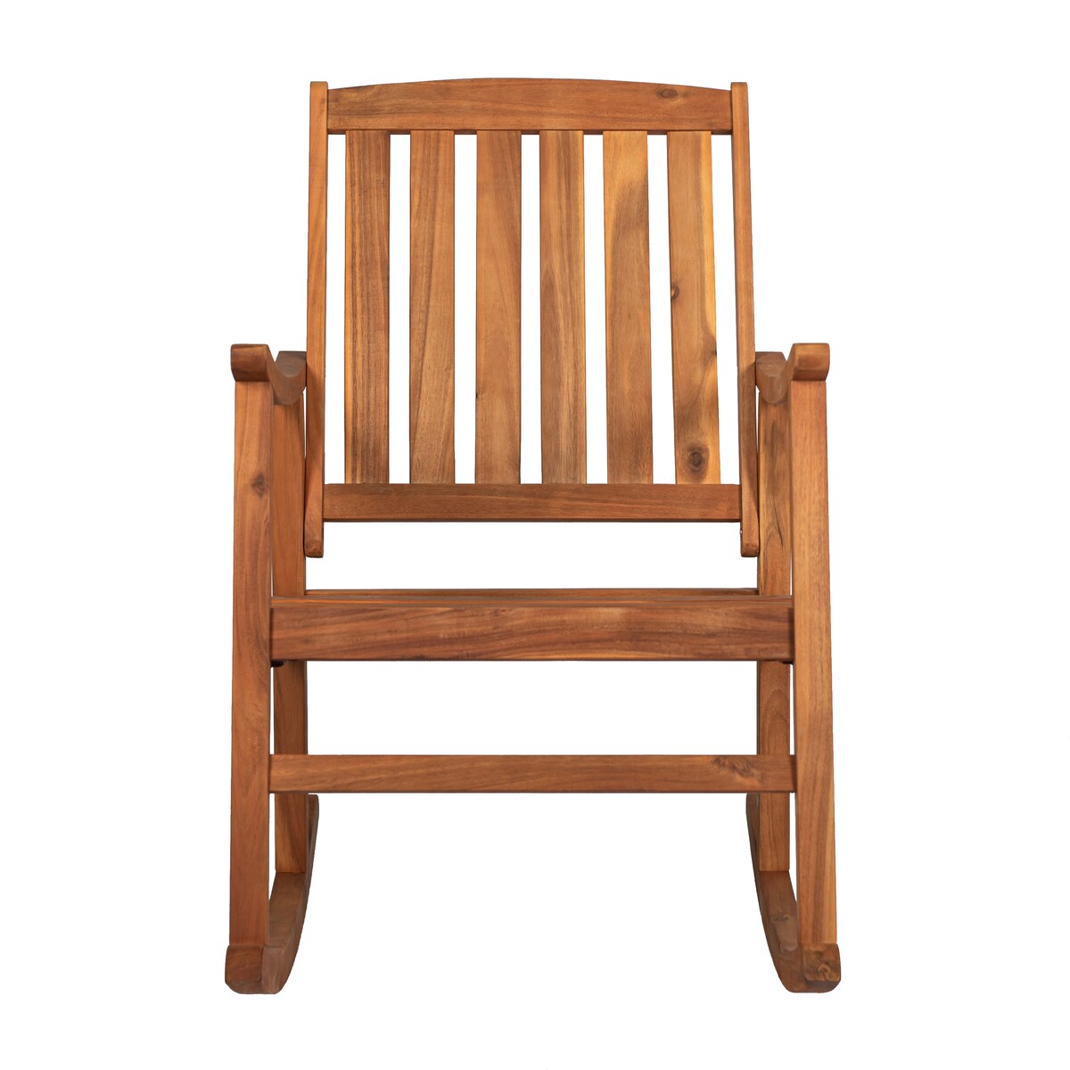Perry Classic Slat-Back 300-Lbs Support Acacia Wood Patio Outdoor Rocking Chair, by JONATHAN Y - 22.4"