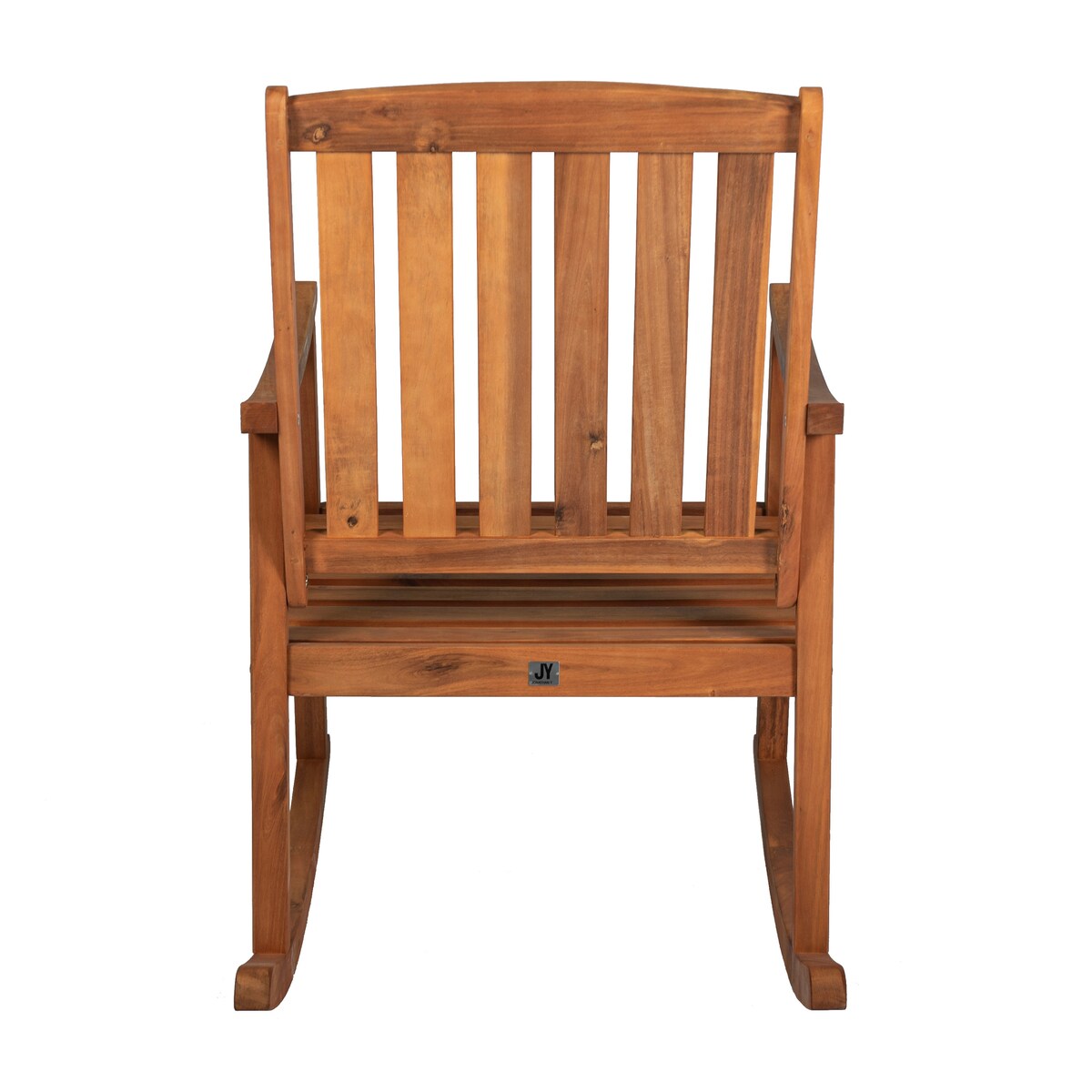 Perry Classic Slat-Back 300-Lbs Support Acacia Wood Patio Outdoor Rocking Chair, by JONATHAN Y - 22.4"