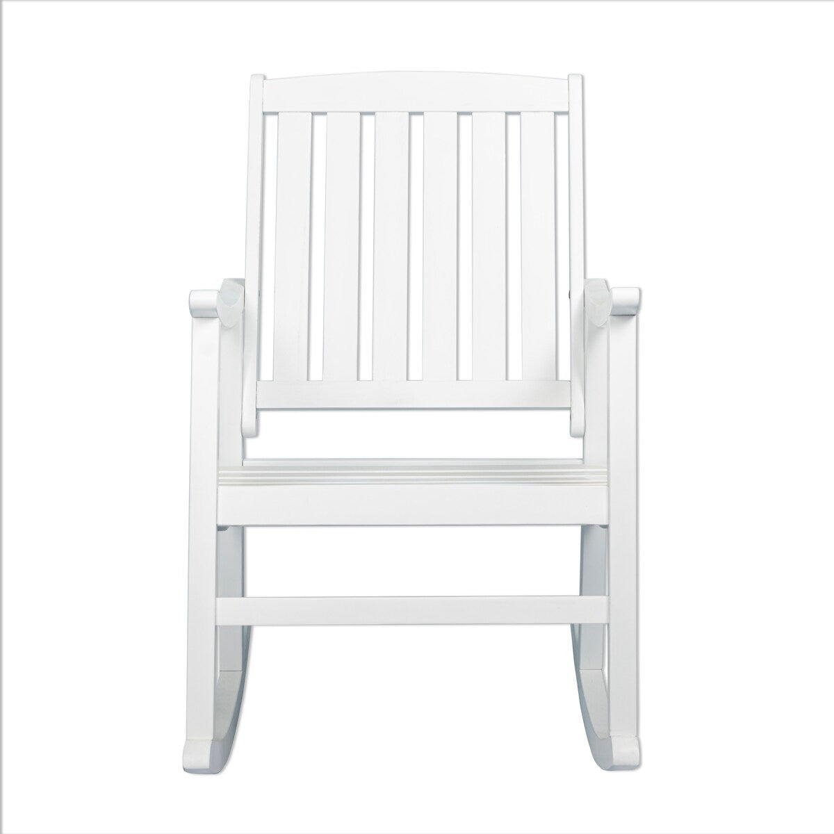 Perry Classic Slat-Back 300-Lbs Support Acacia Wood Patio Outdoor Rocking Chair, by JONATHAN Y - 22.4"