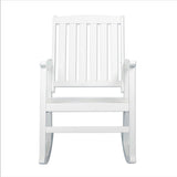 Perry Classic Slat-Back 300-Lbs Support Acacia Wood Patio Outdoor Rocking Chair, by JONATHAN Y - 22.4"