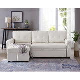 Perry Modern Reversible Sectional Sofa with Storage Chaise, Pullout Sleeper Sofa Couch Bed for Living Room