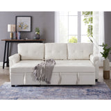 Perry Modern Reversible Sectional Sofa with Storage Chaise, Pullout Sleeper Sofa Couch Bed for Living Room