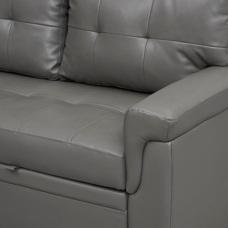Perry Modern Reversible Sectional Sofa with Storage Chaise, Pullout Sleeper Sofa Couch Bed for Living Room
