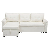 Perry Modern Reversible Sectional Sofa with Storage Chaise, Pullout Sleeper Sofa Couch Bed for Living Room