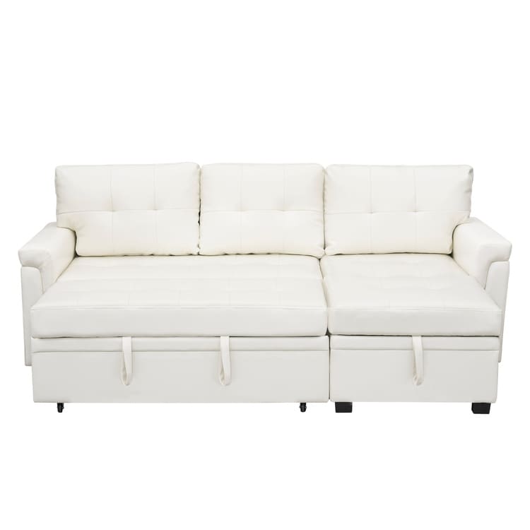 Perry Modern Reversible Sectional Sofa with Storage Chaise, Pullout Sleeper Sofa Couch Bed for Living Room