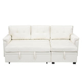 Perry Modern Reversible Sectional Sofa with Storage Chaise, Pullout Sleeper Sofa Couch Bed for Living Room