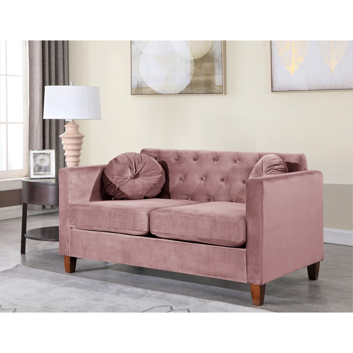 Persaud velvet Kitts Classic Chesterfield Loveseat and Chair Set