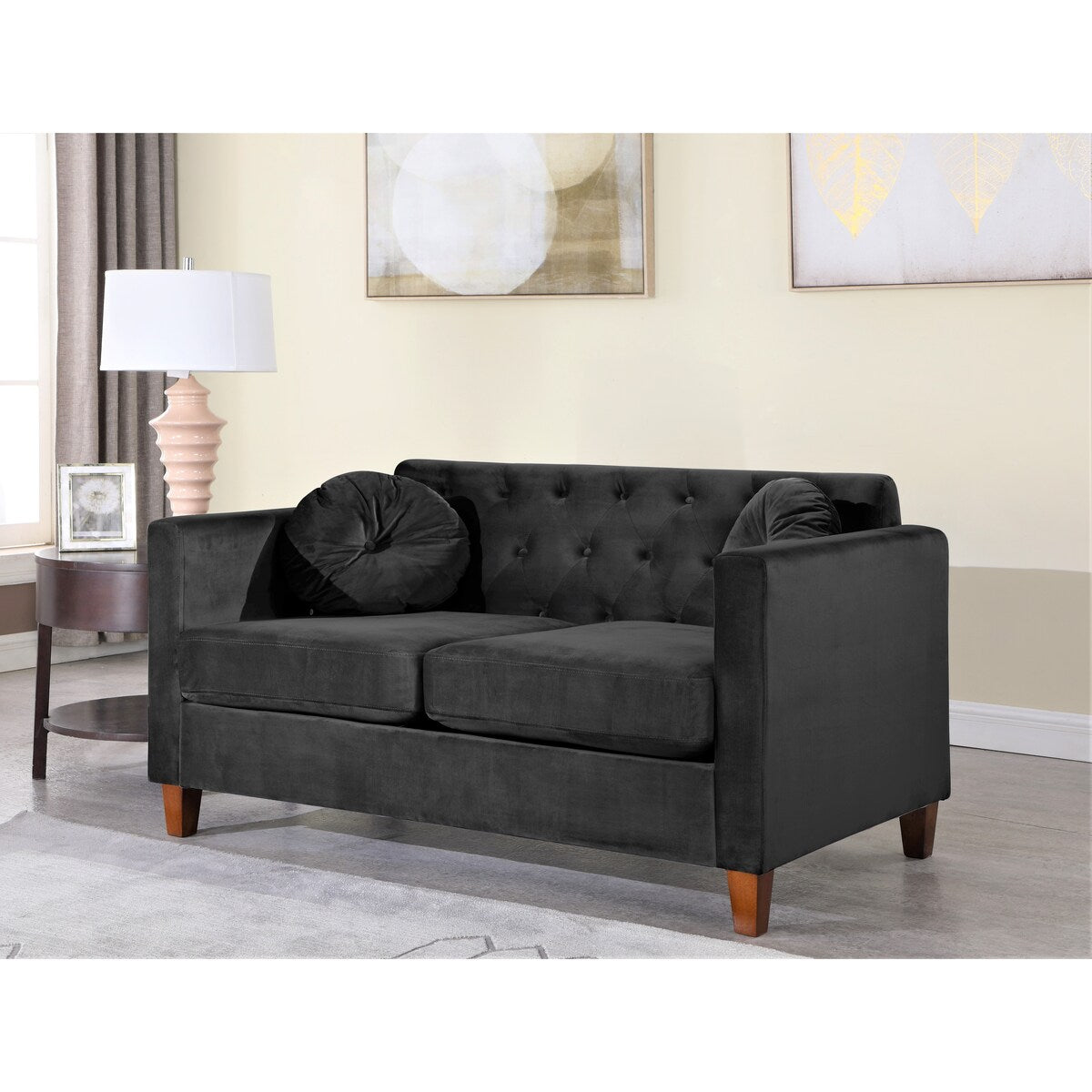 Persaud velvet Kitts Classic Chesterfield Loveseat and Chair Set