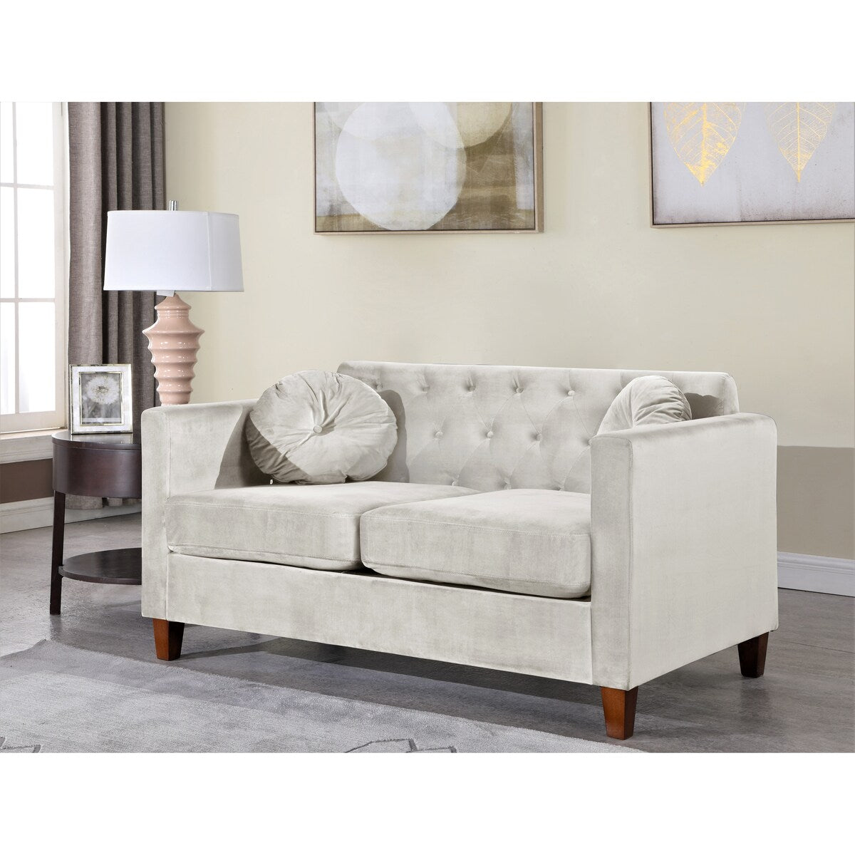 Persaud velvet Kitts Classic Chesterfield Loveseat and Chair Set