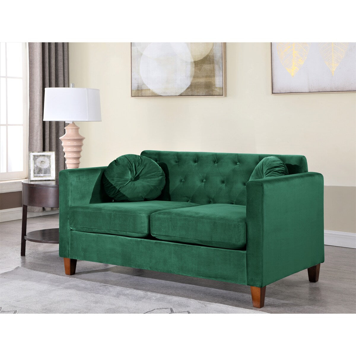 Persaud velvet Kitts Classic Chesterfield Loveseat and Chair Set