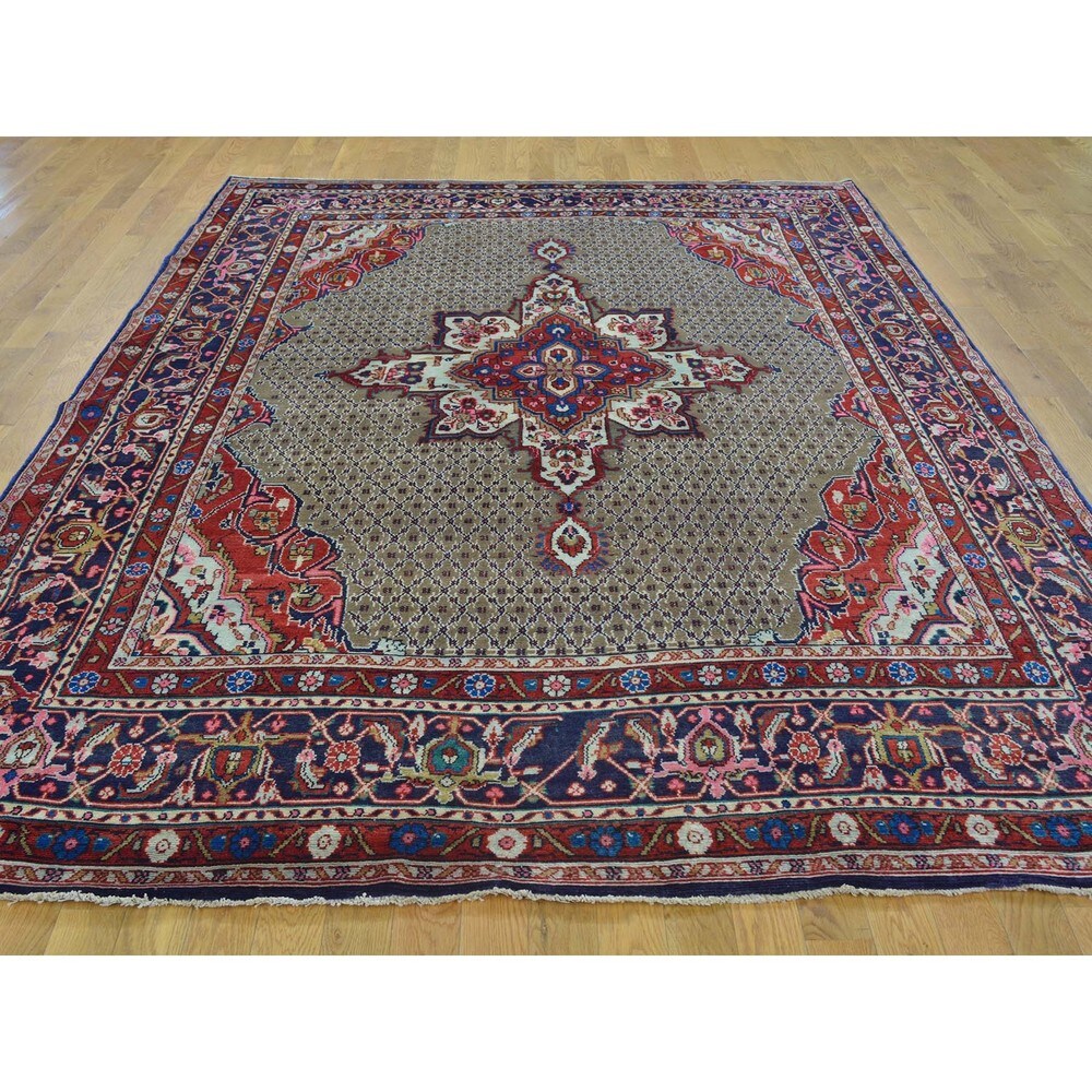 Persian Hamadan Camel Hair Wool Hand Knotted Oriental Rug