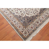 Nain Hand Knotted Wool & Silk Indo Persian Oriental Area Rug (6'6"x8') - 6'6" x 8'