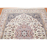 Nain Hand Knotted Wool & Silk Indo Persian Oriental Area Rug (6'6"x8') - 6'6" x 8'