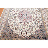 Nain Hand Knotted Wool & Silk Indo Persian Oriental Area Rug (6'6"x8') - 6'6" x 8'