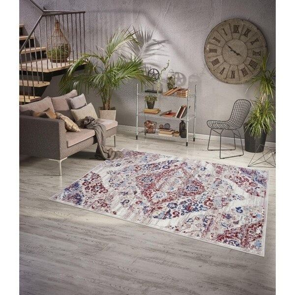 Persian Rugs 4620 Pearl Distressed 8x11 Area Rug - 8' x 11'