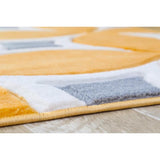 Persian Rugs Carved Modern Abstract Mango Colored Area Rug - 5'2" x 7'2"