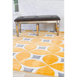 Persian Rugs Carved Modern Abstract Mango Colored Area Rug - 5'2" x 7'2"