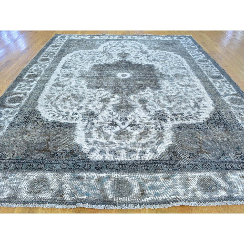 Persian Tabriz Barjasta Overdyed Handmade Oriental Rug