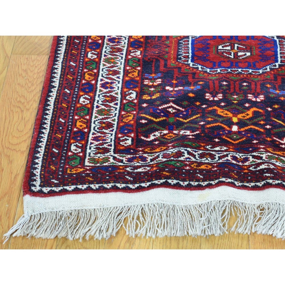 Shahbanu Rugs Blue/ Multicolor Persian Yalameh Hand-knotted Wool Runner Rug (2'7 x 12'7)