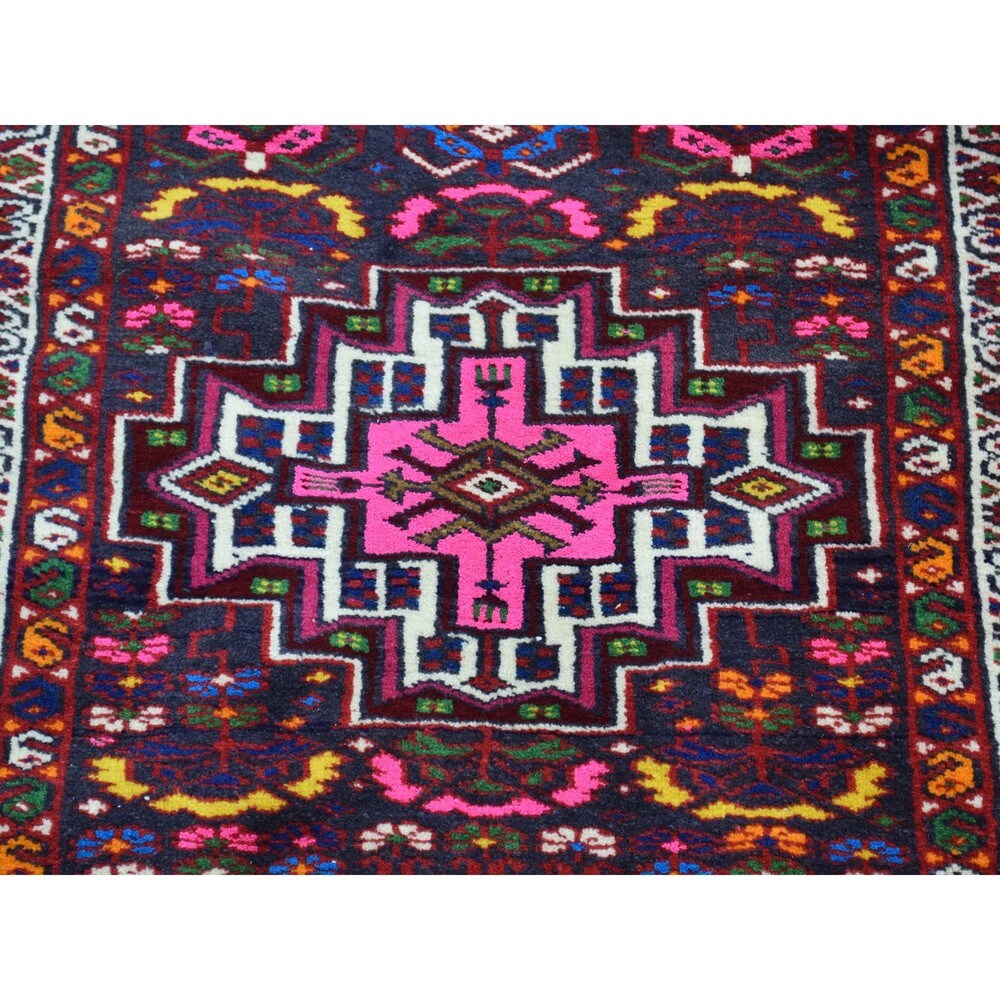 Shahbanu Rugs Blue/ Multicolor Persian Yalameh Hand-knotted Wool Runner Rug (2'7 x 12'7)