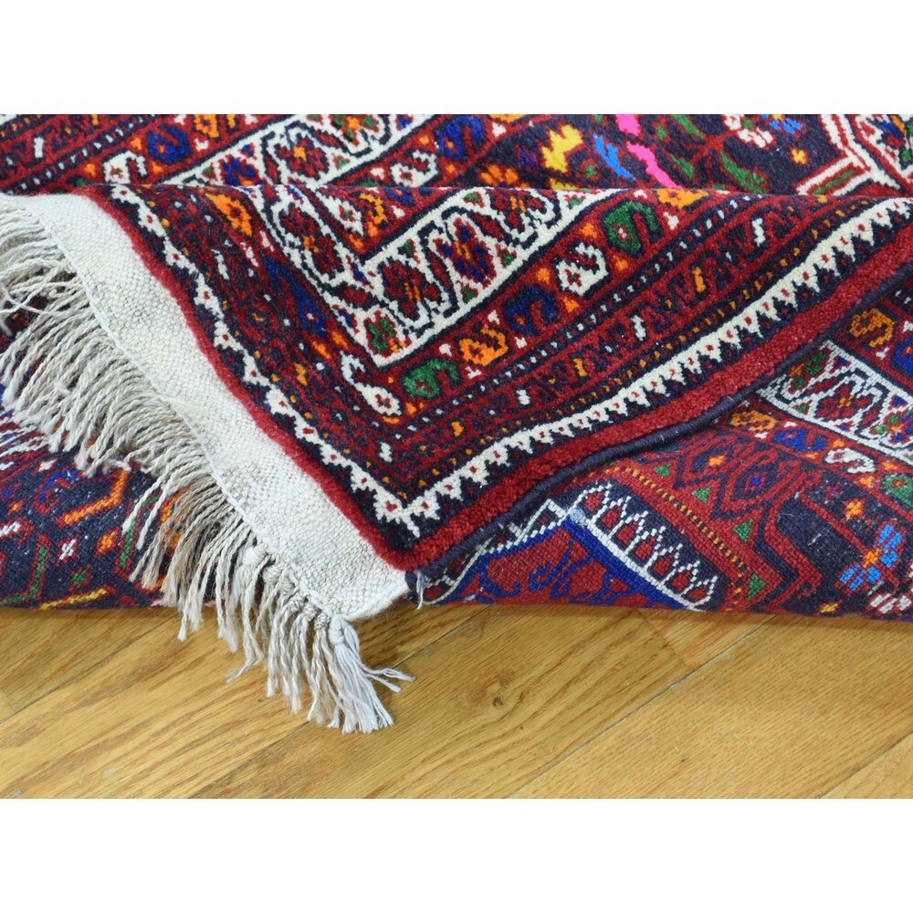 Shahbanu Rugs Blue/ Multicolor Persian Yalameh Hand-knotted Wool Runner Rug (2'7 x 12'7)