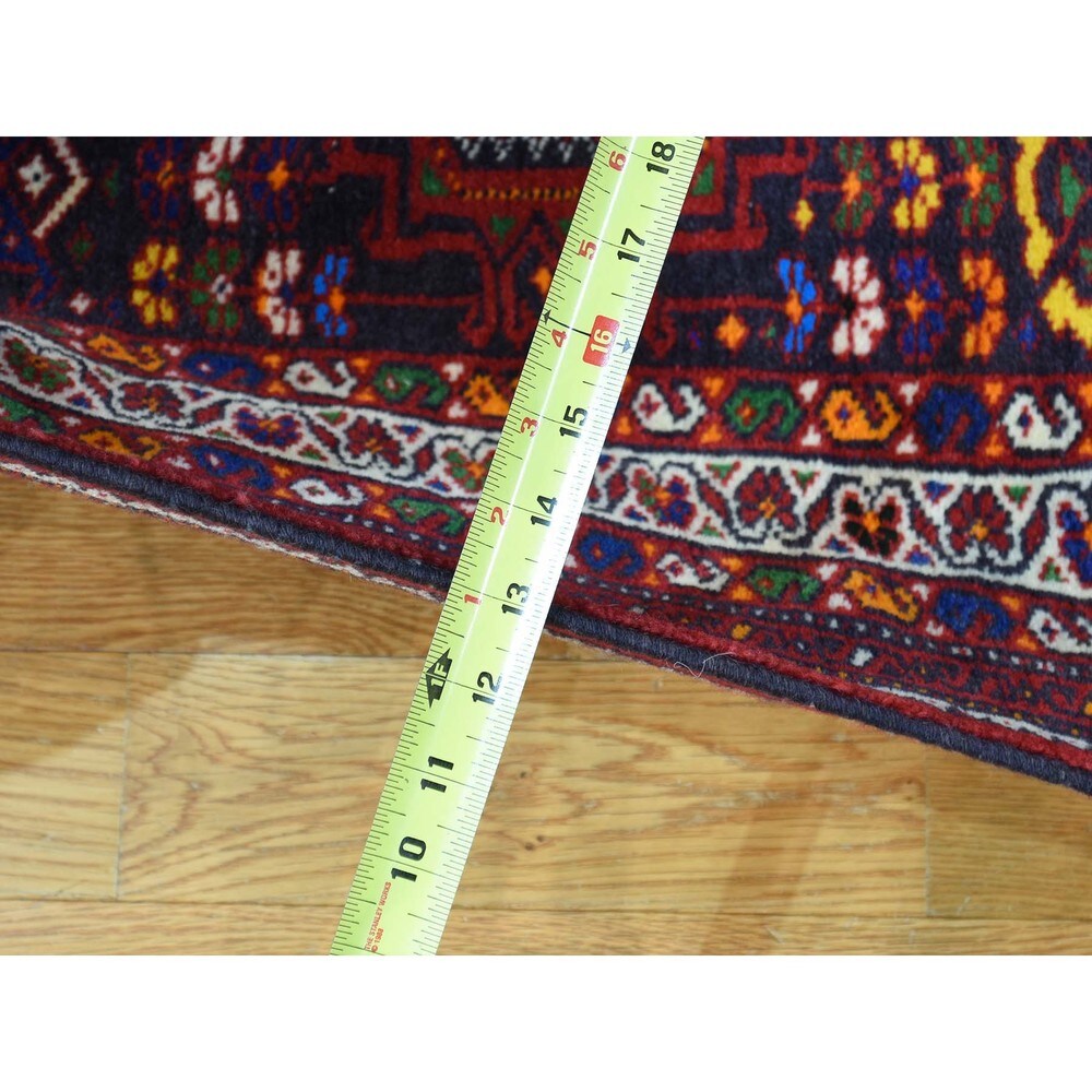 Shahbanu Rugs Blue/ Multicolor Persian Yalameh Hand-knotted Wool Runner Rug (2'7 x 12'7)