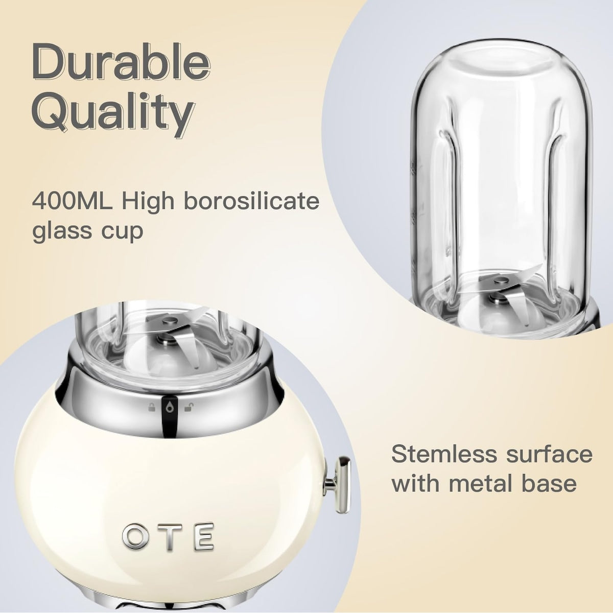 Personal Blender for Shakes & Smoothie with 14 OZ High Boron Glass Container To Go 400ml Small Portable Electric Juicer Mixers