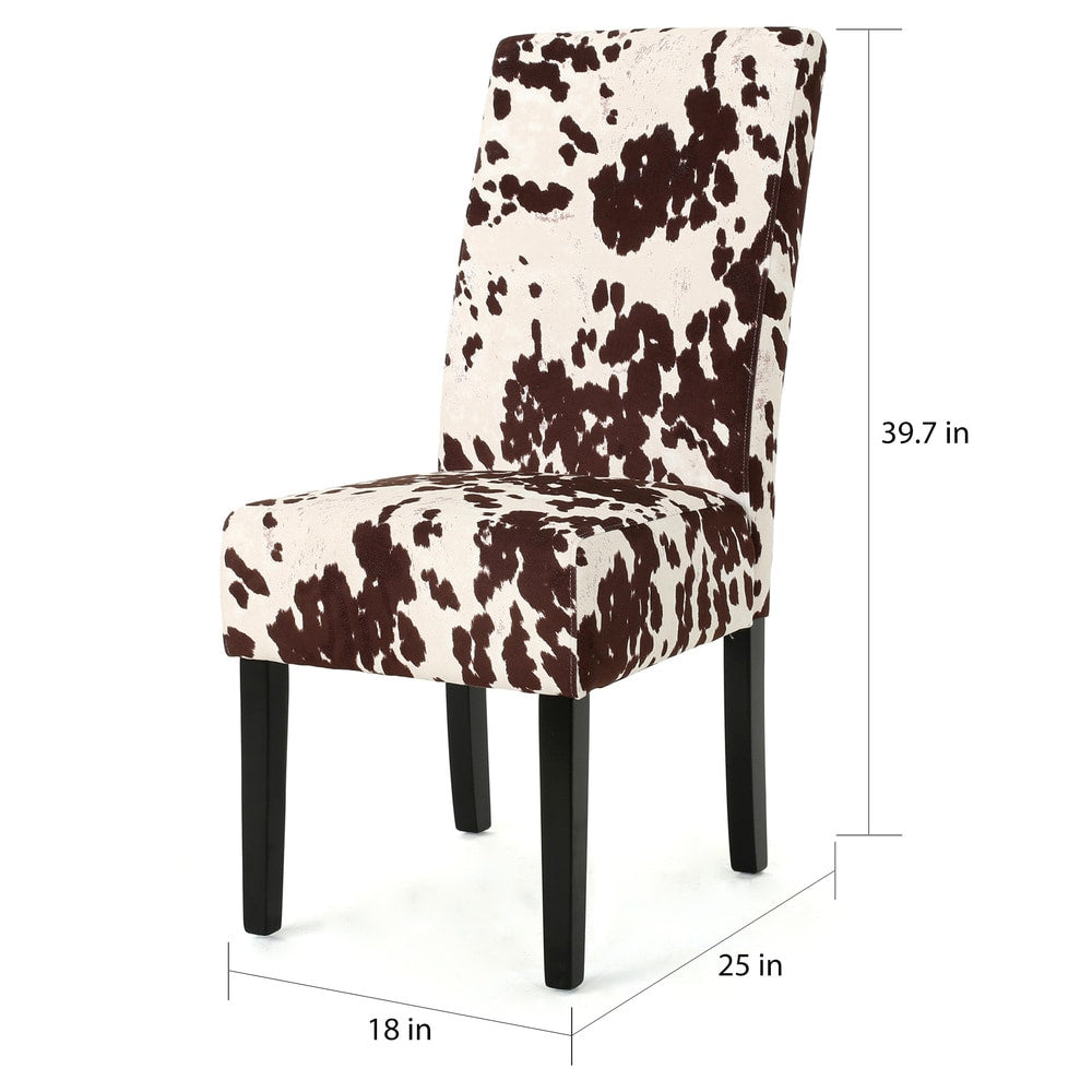 Pertica Contemporary Milk Cow Velvet Dining Chair (Set of 2) by Christopher Knight Home
