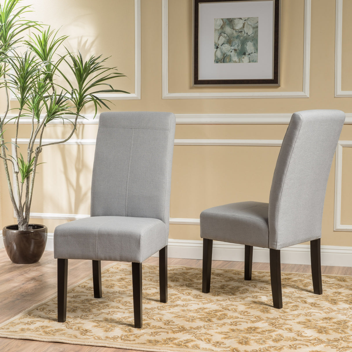 Pertica Fabric Dining Chairs (Set of 2) by Christopher Knight Home - 17.75" L x 25.50" W x 39.75" H
