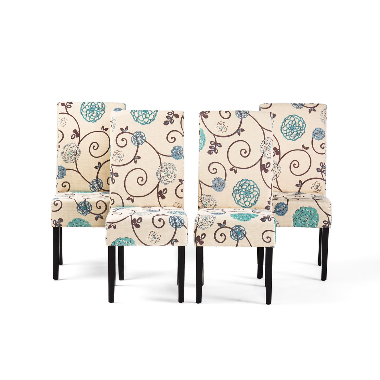 Pertica Patterned Upholstered Dining Chairs (Set of 4) by Christopher Knight Home