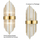 Peruggia Modern Flute Shape Glass Wall Sconces 2-Pack Wall Sconce Lighting