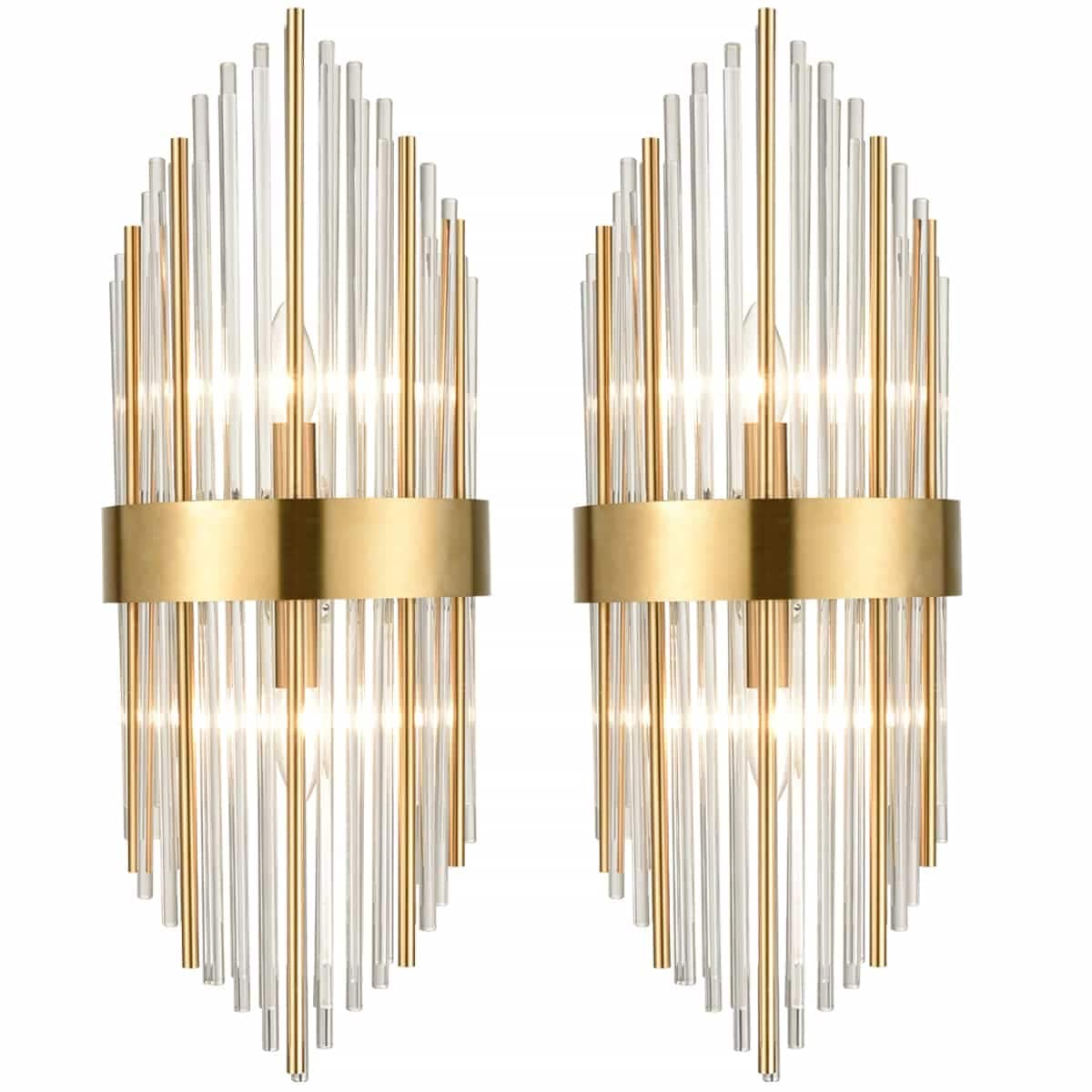Peruggia Modern Flute Shape Glass Wall Sconces 2-Pack Wall Sconce Lighting