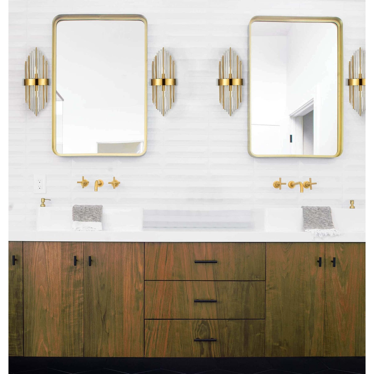 Peruggia Modern Flute Shape Glass Wall Sconces 2-Pack Wall Sconce Lighting