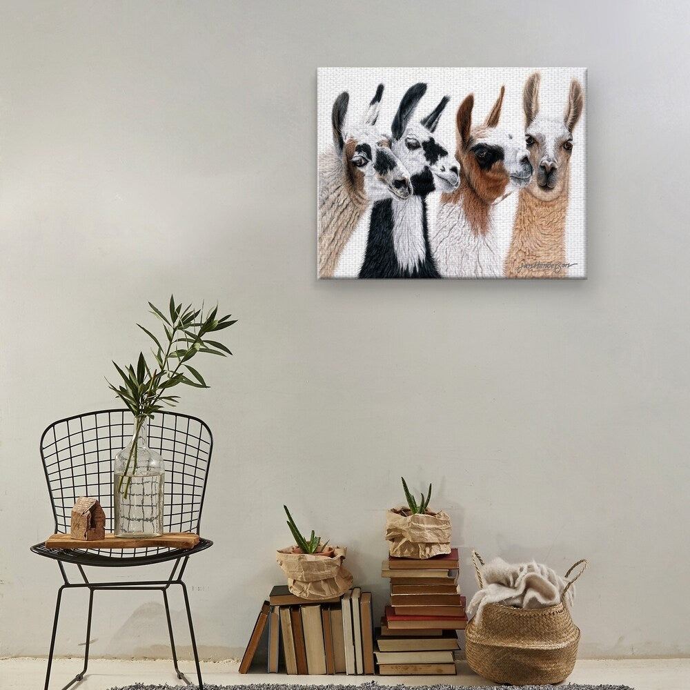 Fine Art canvas Peruvian Visitors Llamas By Jan Henderson Canvas Art Print