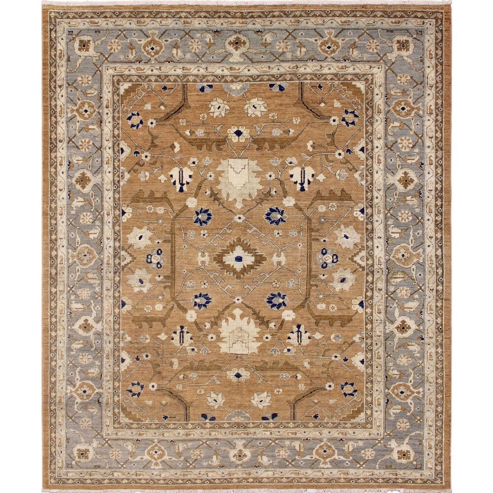 Noori Rug Peshawar Aziza Lt. Brown/Lt. Grey Rug - 7'11 x 9'5