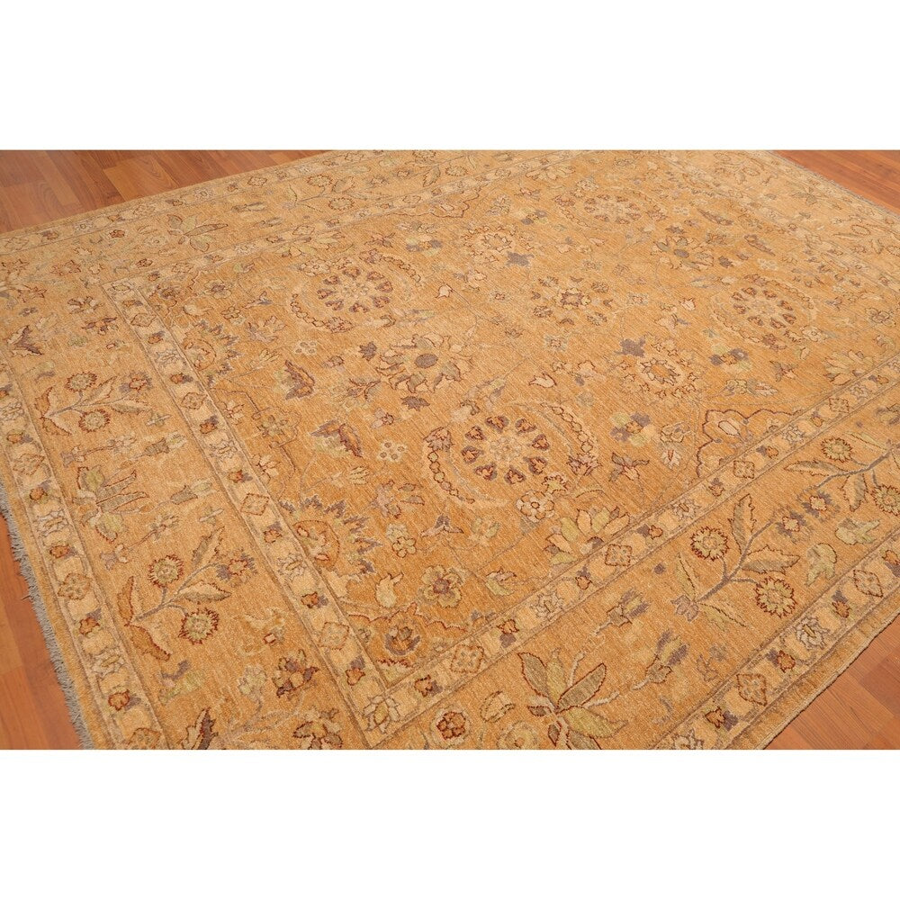 Peshawar Tea Wash Hand Knotted Wool Persian Oriental Area Rug (8'2"x10'5") - 8'2" x 10'5"