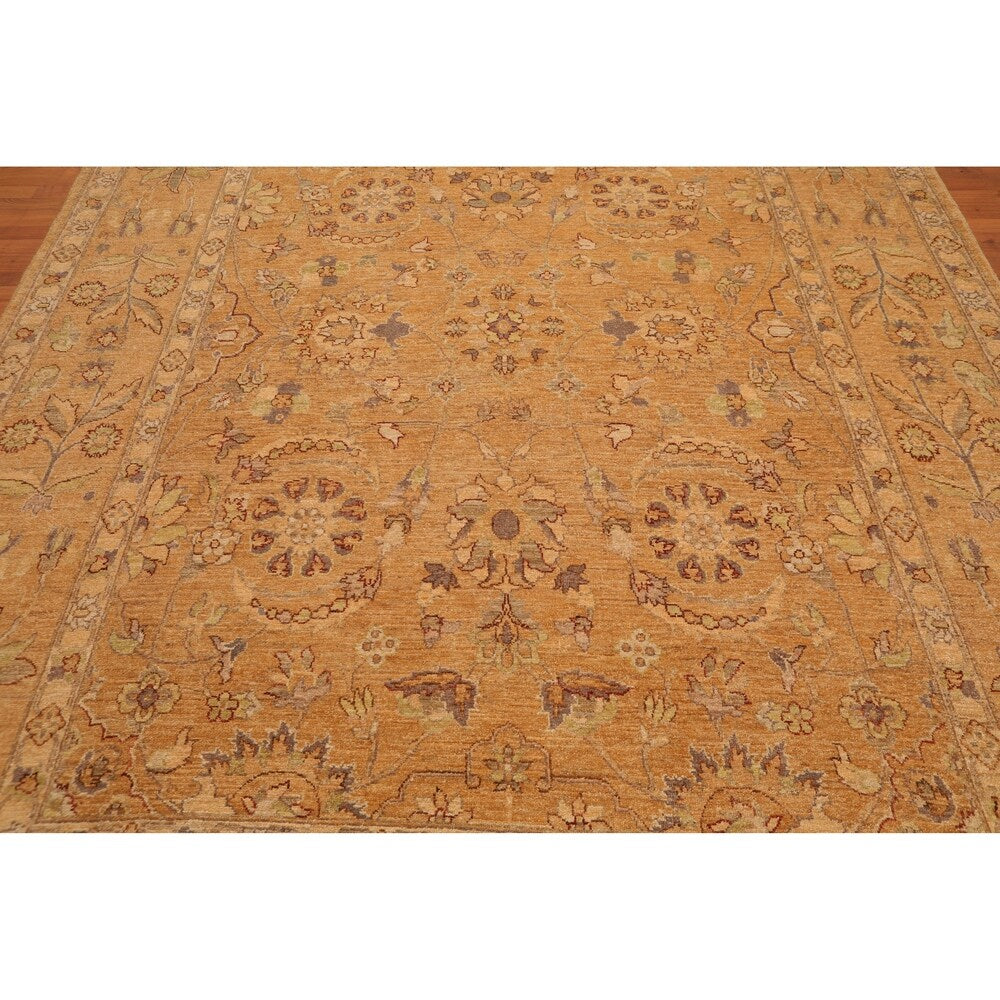 Peshawar Tea Wash Hand Knotted Wool Persian Oriental Area Rug (8'2"x10'5") - 8'2" x 10'5"