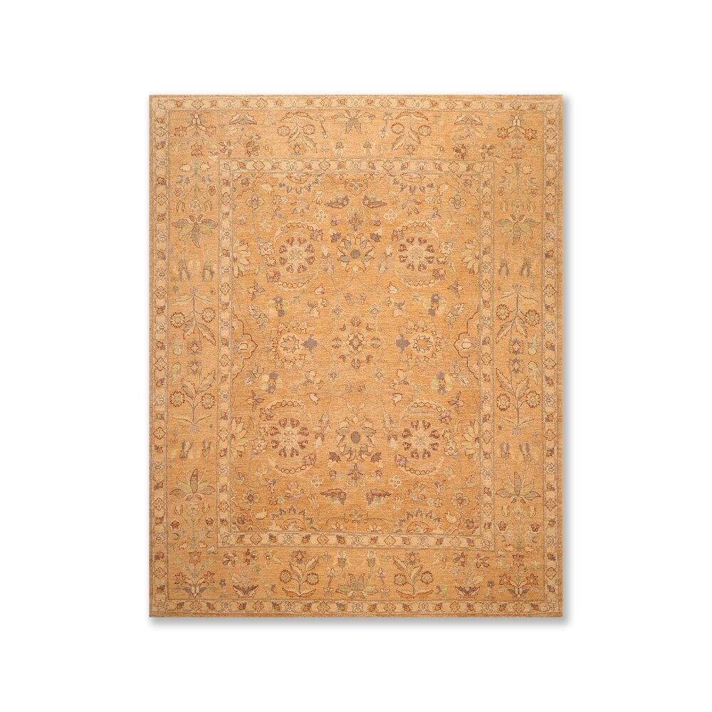 Peshawar Tea Wash Hand Knotted Wool Persian Oriental Area Rug (8'2"x10'5") - 8'2" x 10'5"