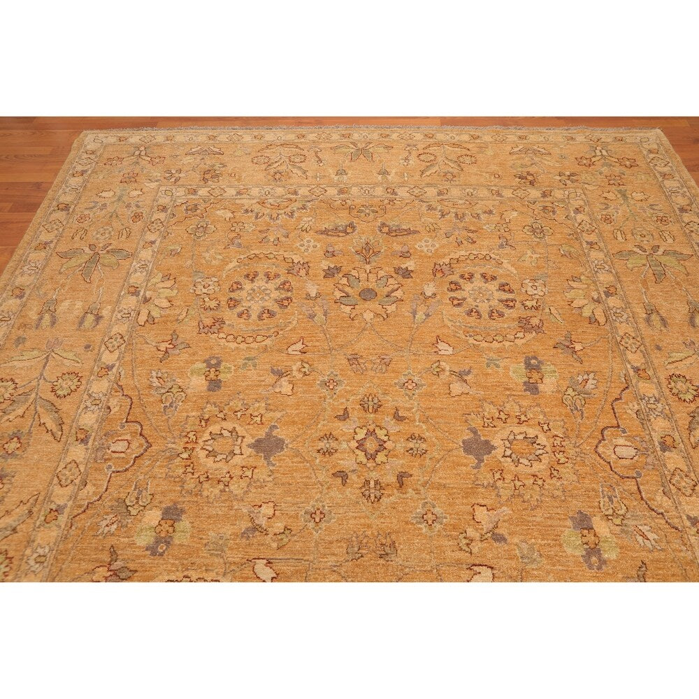 Peshawar Tea Wash Hand Knotted Wool Persian Oriental Area Rug (8'2"x10'5") - 8'2" x 10'5"