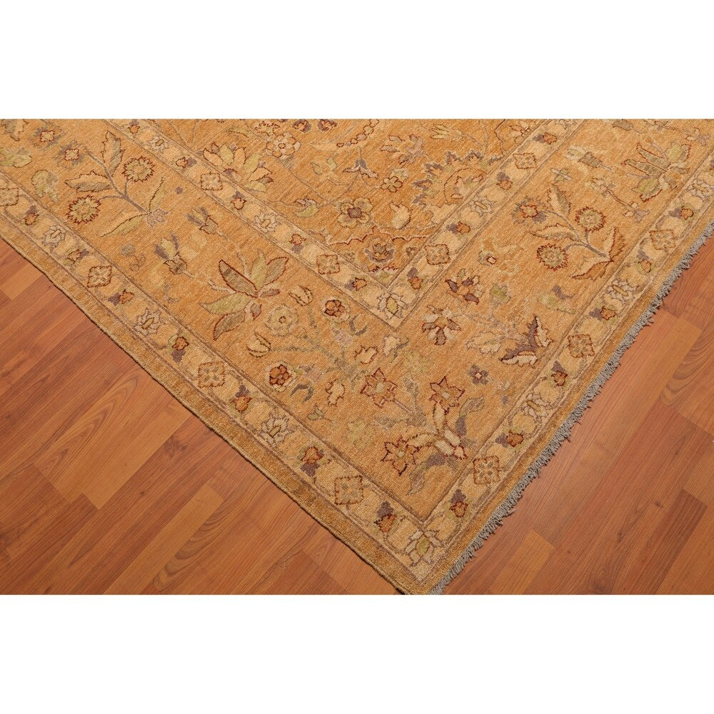 Peshawar Tea Wash Hand Knotted Wool Persian Oriental Area Rug (8'2"x10'5") - 8'2" x 10'5"